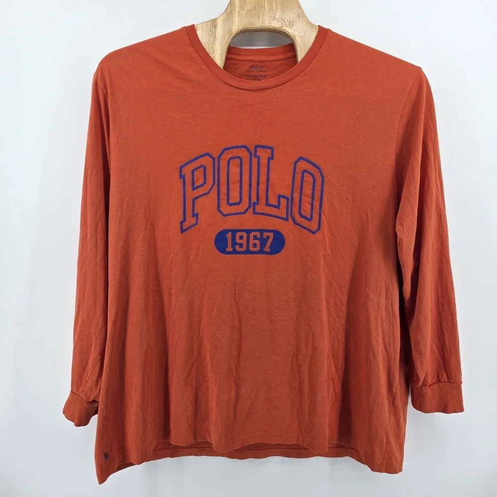 POLO RALPH LAUREN Men's Big & Tall Graphic Logo Jersey Long Sleeve T-Shirt 3XB